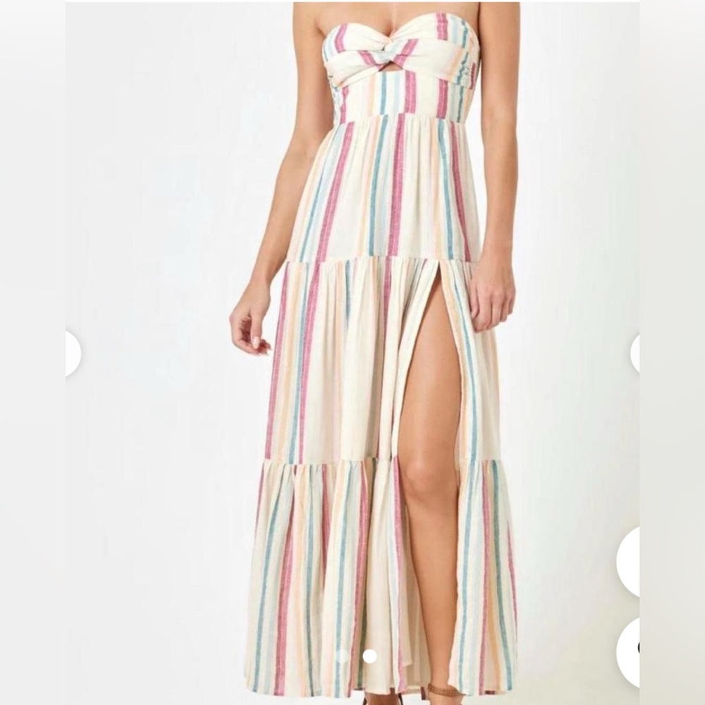 L*Space Colorful Striped Strapless Dress